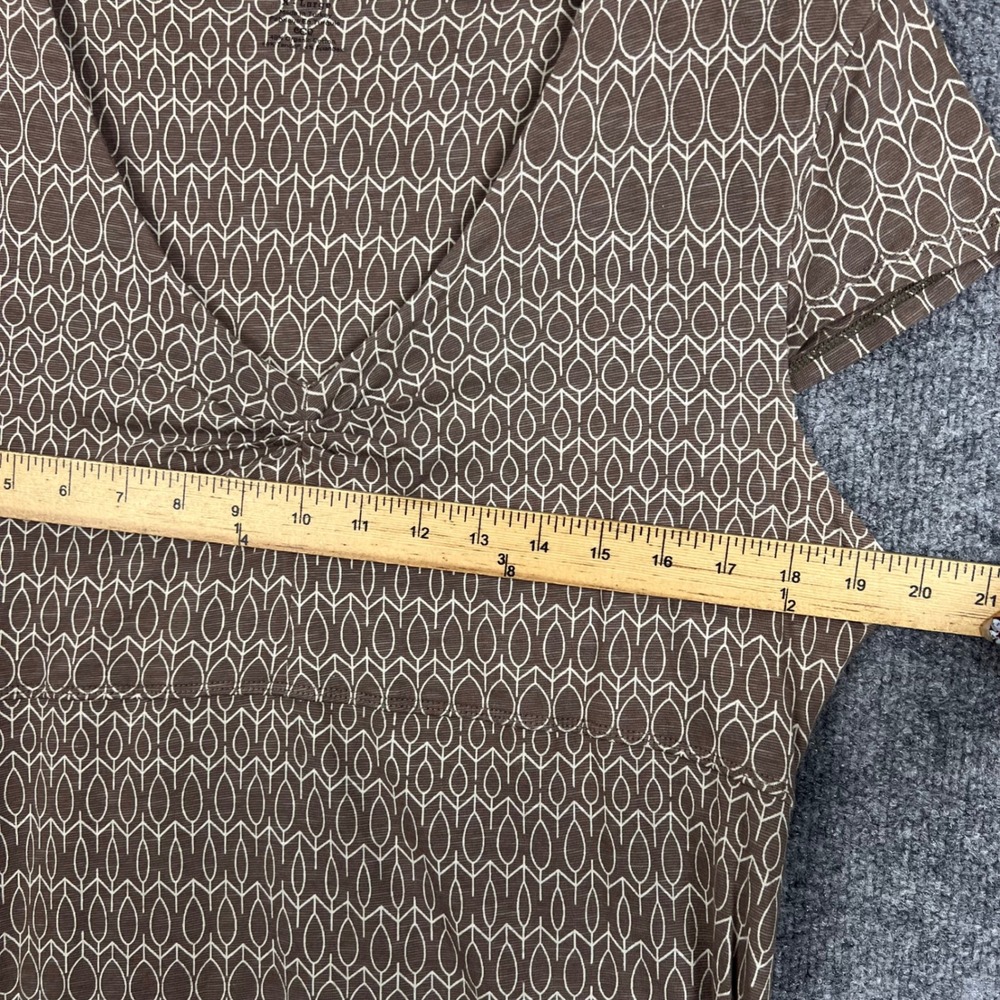 Toad&Co A-Line Dress Womens XL Brown Good Geometric V-Neck Organic Cotton Blend - Picture 5 of 8